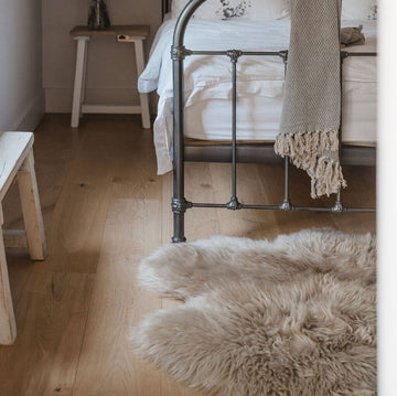 Quad New Zealand Sheepskin Rug & Throw, 4-Pelt, Large, L180 x W105 cm, Oyster (Cloud Dancer)