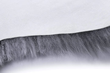 Quad New Zealand Sheepskin Rug & Throw, 4-Pelt, Large, L180 x W105 cm, Grey