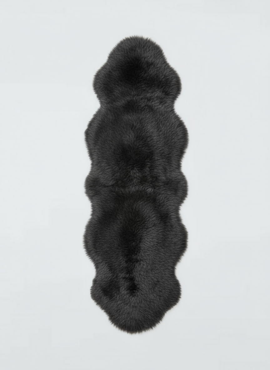 Natural Premium New Zealand Sheepskin Rug & Throw, Double, W65 x L180 cm (Charcoal)