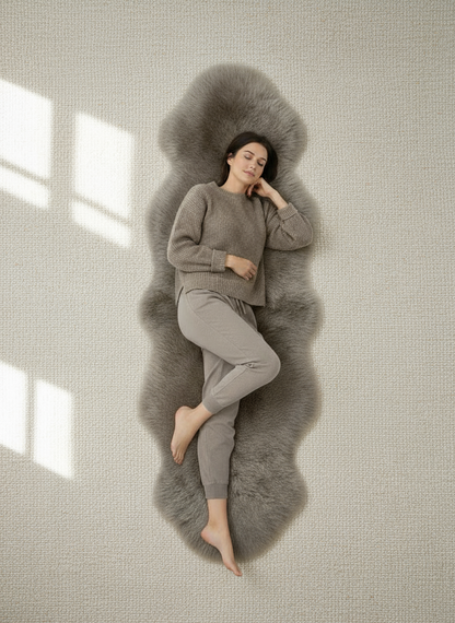 Natural Premium New Zealand Sheepskin Rug & Throw, Double, W65 x L180 cm, Taupe