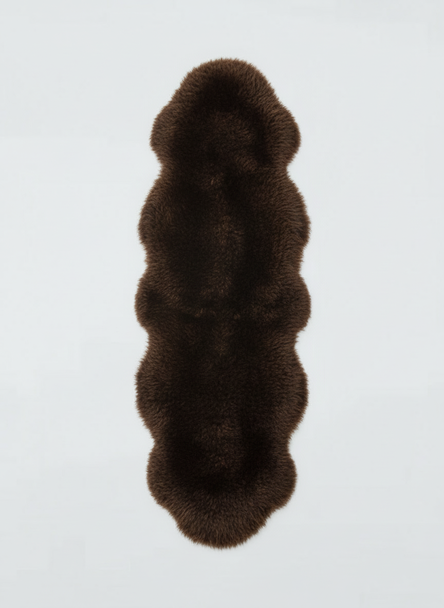 Natural Premium New Zealand Sheepskin Rug & Throw, Double, W65 x L180 cm (Chocolate)