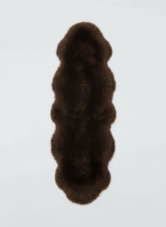 Natural Premium New Zealand Sheepskin Rug & Throw, Double, W65 x L180 cm (Chocolate)
