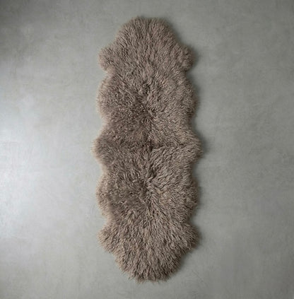 Natural Premium Tibetan Mongolian Sheepskin Rug/Throw, Double (W60 x L170 cm)
