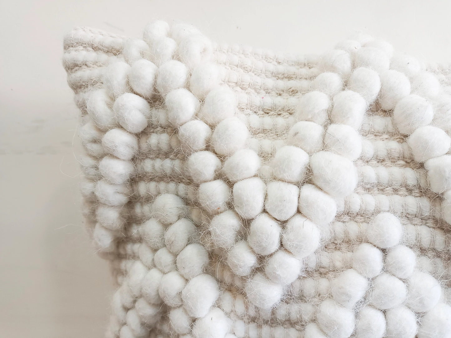 Zig Zag Natural Wool Cushion 50 x 50 cm