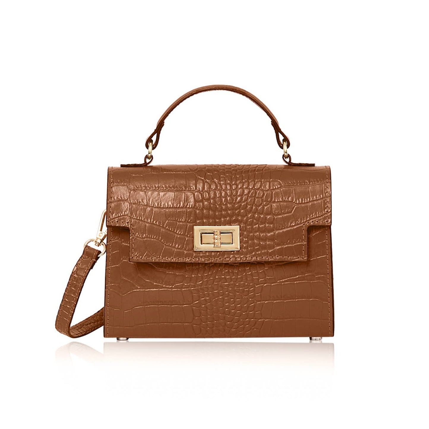 Margot Croc Embossed  Leather Crossbody by Clemés
