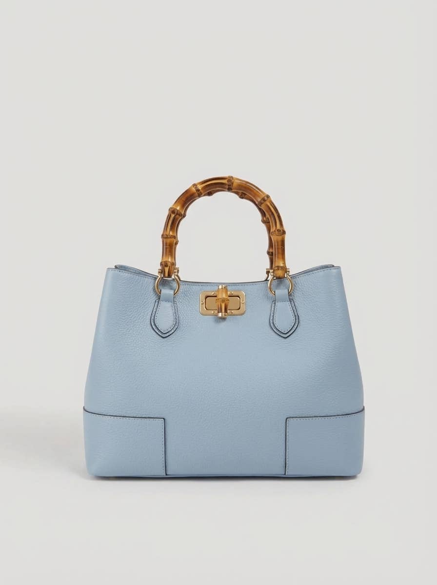 Ginevra Bamboo-Handle Leather Bag by Clemés