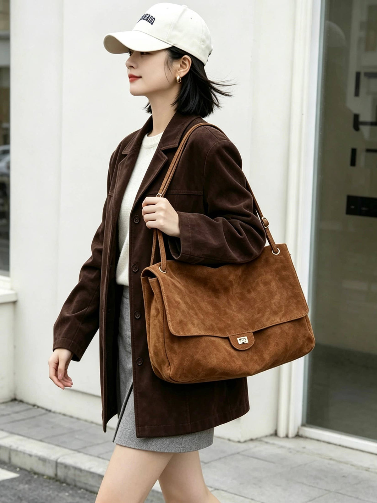 Louise XL Suede Shoulder Bag by Clemés