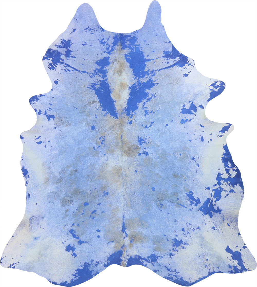 Premium Natural Brazilian Cowhide Acid Wash Blue Large 3–5 m²