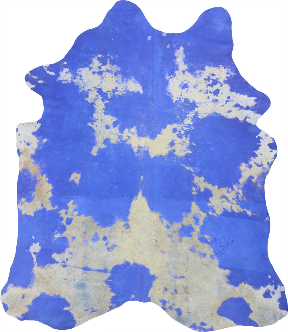 Premium Natural Brazilian Cowhide Acid Wash Cobalt Blue