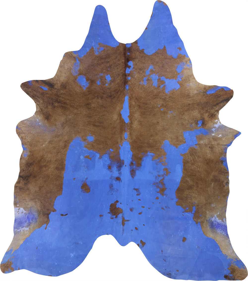 Premium Natural Brazilian Cowhide Acid Wash Blue Brindle