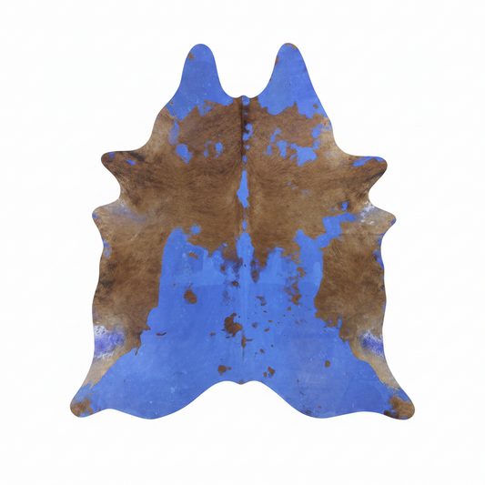 Premium Natural Brazilian Cowhide Acid Wash Blue Brindle Large 3–5 m²