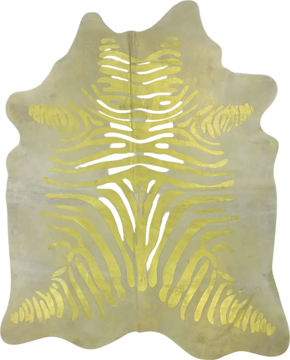 Premium Natural Brazilian Cowhide Metallic Zebra Large 3–5 m²