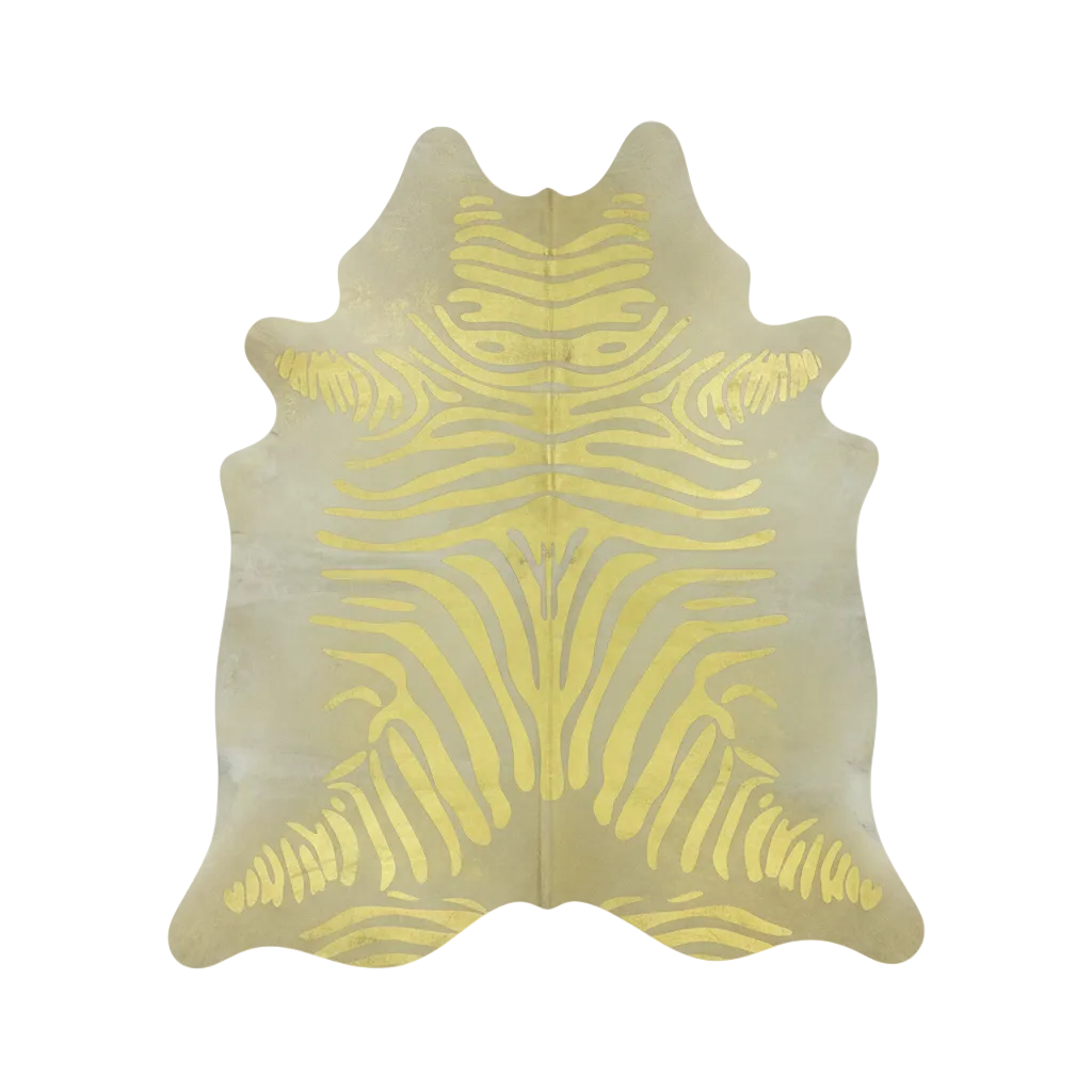 Metallic Zebra Brazilian Cowhide