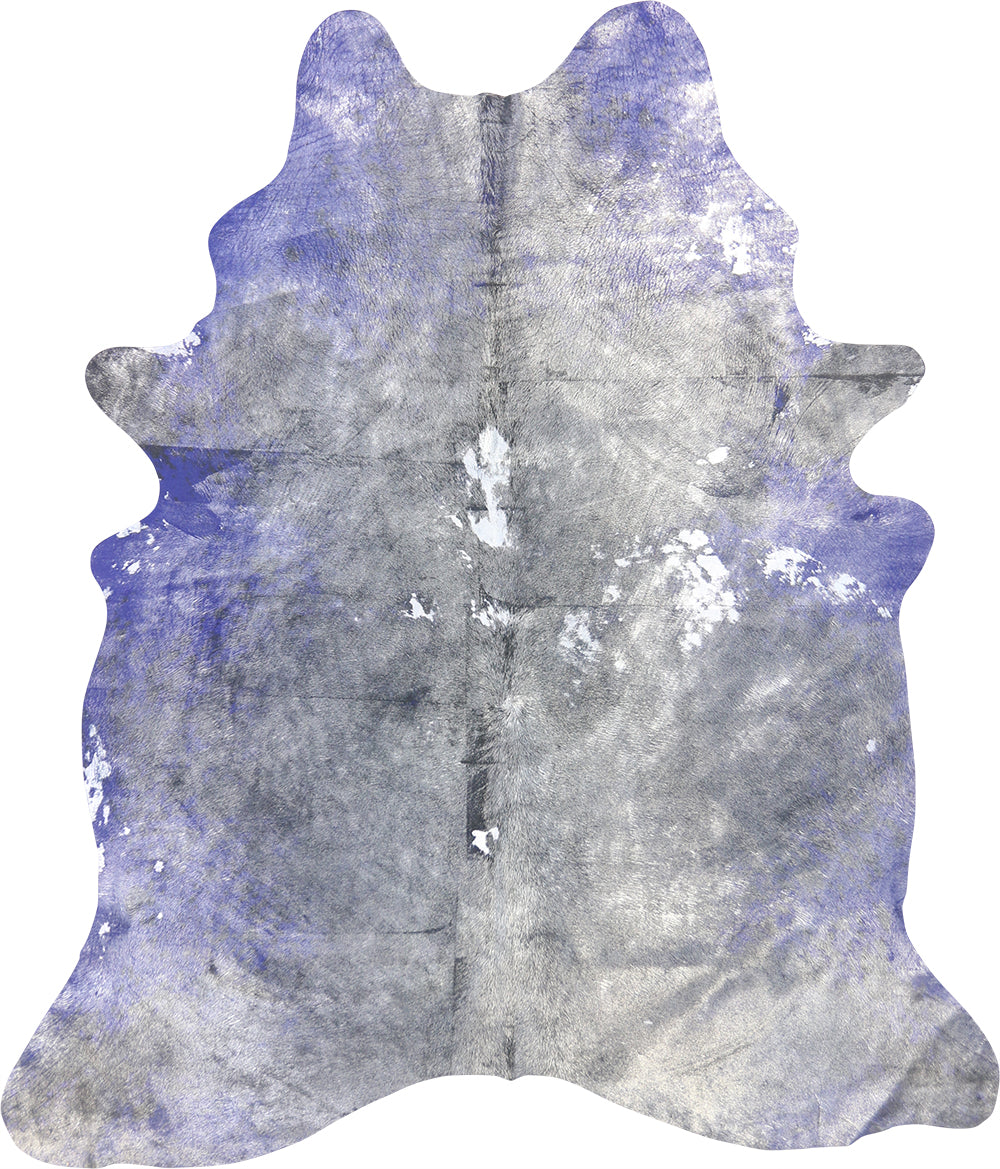 Premium Natural Brazilian Cowhide Metallic Violet & Grey Large 3–5 m²