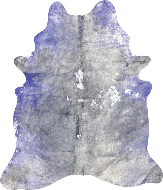 Premium Natural Brazilian Cowhide Metallic Violet & Grey Large 3–5 m²