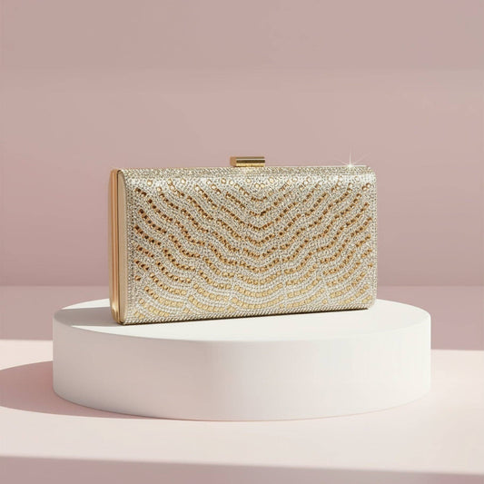 Vittoria Deco Wave Crystal Clutch by Clemés