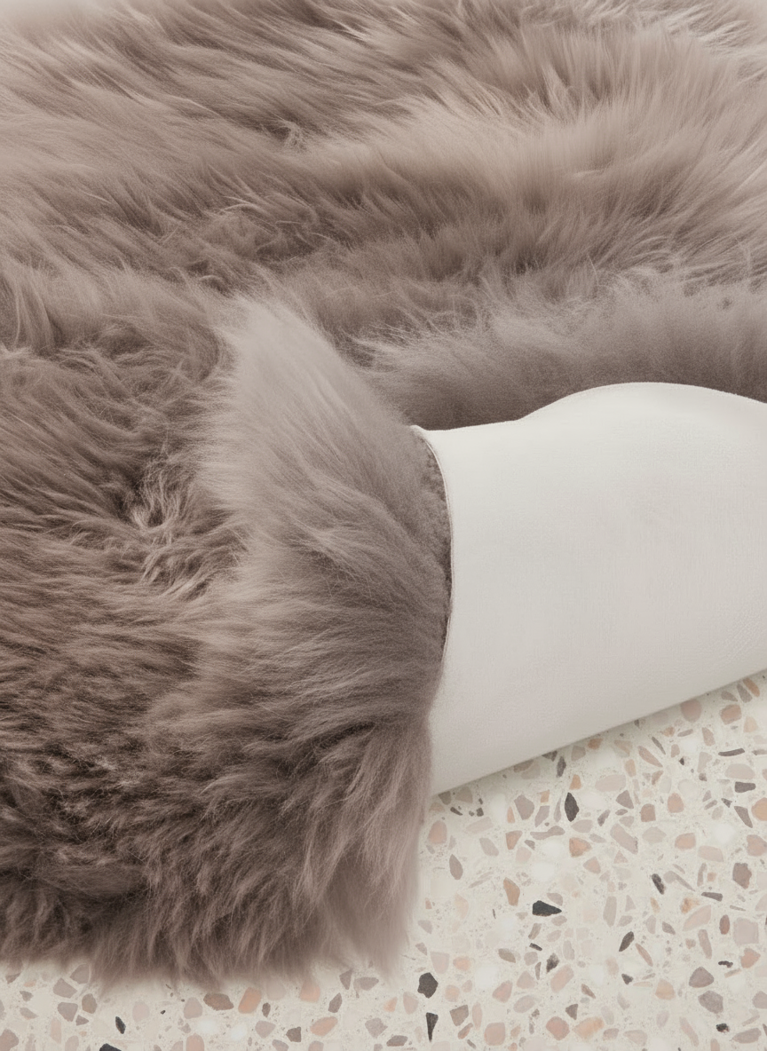 Natural Premium New Zealand Sheepskin Rug & Throw, Double, W65 x L180 cm, Dusty Rose