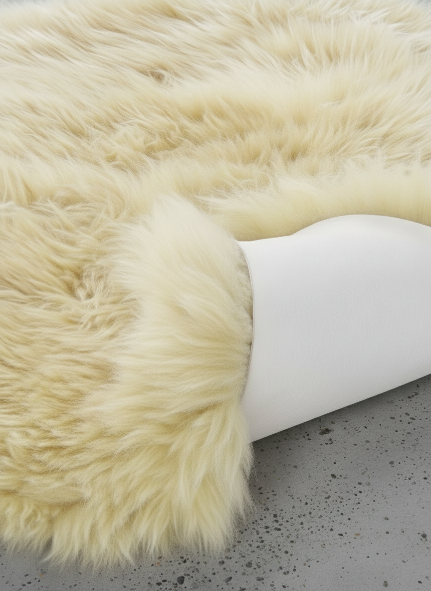 Natural Premium New Zealand Sheepskin Rug & Throw, Quad, W105 x L180 cm, Champagne