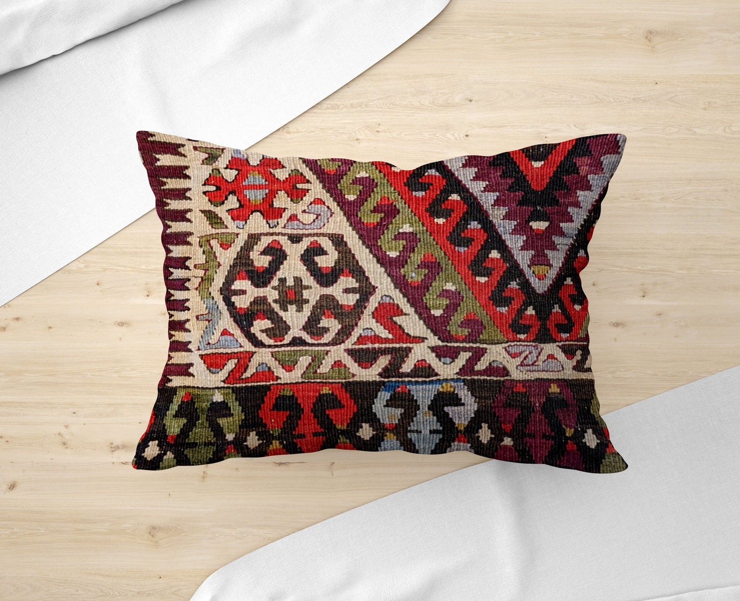 Turkish Kilim Vintage Cushion Cover - 54 x 42 cm