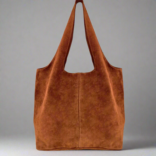 Giannina Suede Leather Shoulder Tote Bag With Internal Pouch by Clemés (7 Colours)