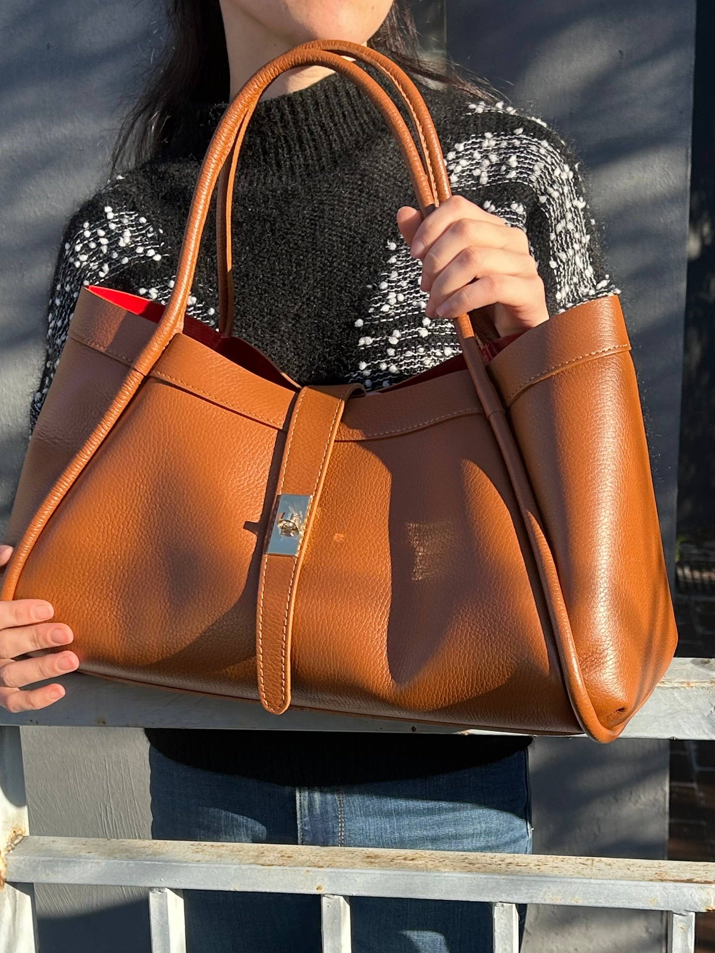 Bianca Large Leather Handbag by Clemés