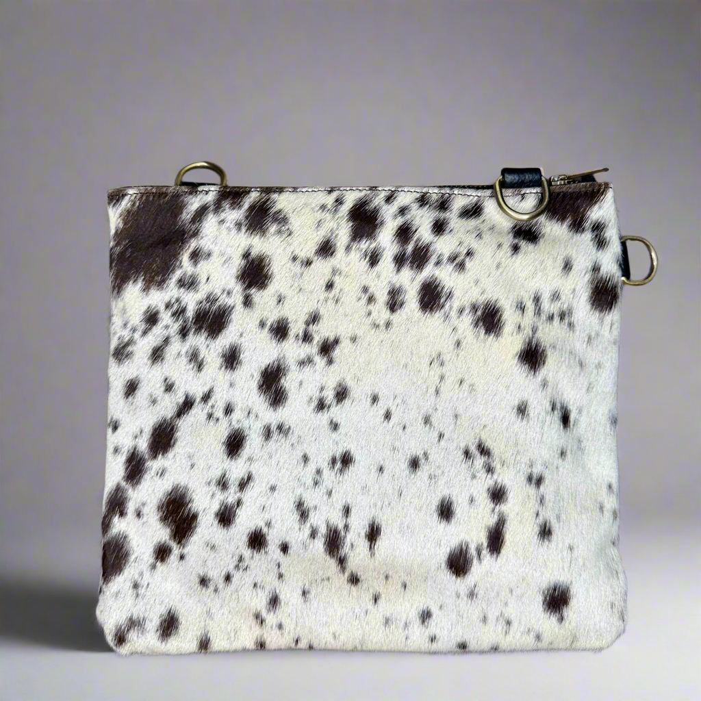 Natural Cowhide Double-Sided Crossbody Bag, Large (26 x 23 cm)