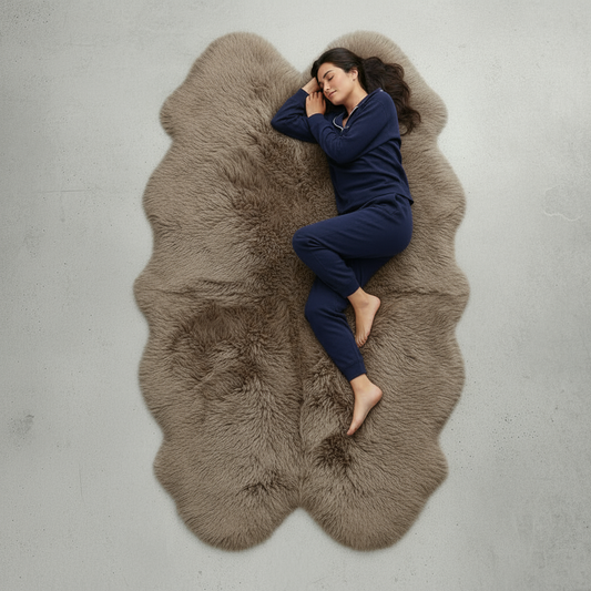 Natural Premium New Zealand Sheepskin Rug & Throw, Quad, W105 x L180 cm, Taupe