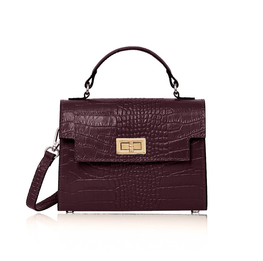 Margot Croc Embossed  Leather Crossbody by Clemés
