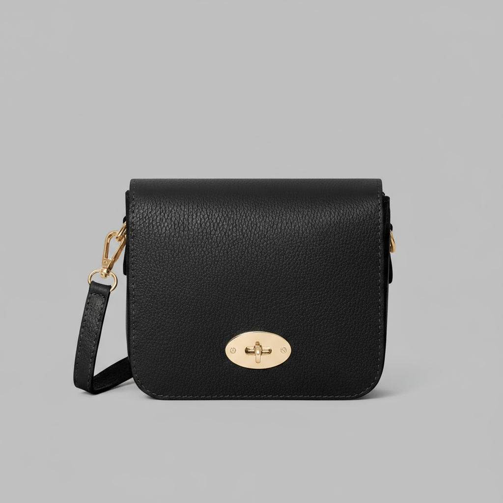Chiara Genuine Leather Crossbody Bag with Metal Clasp by Clemés