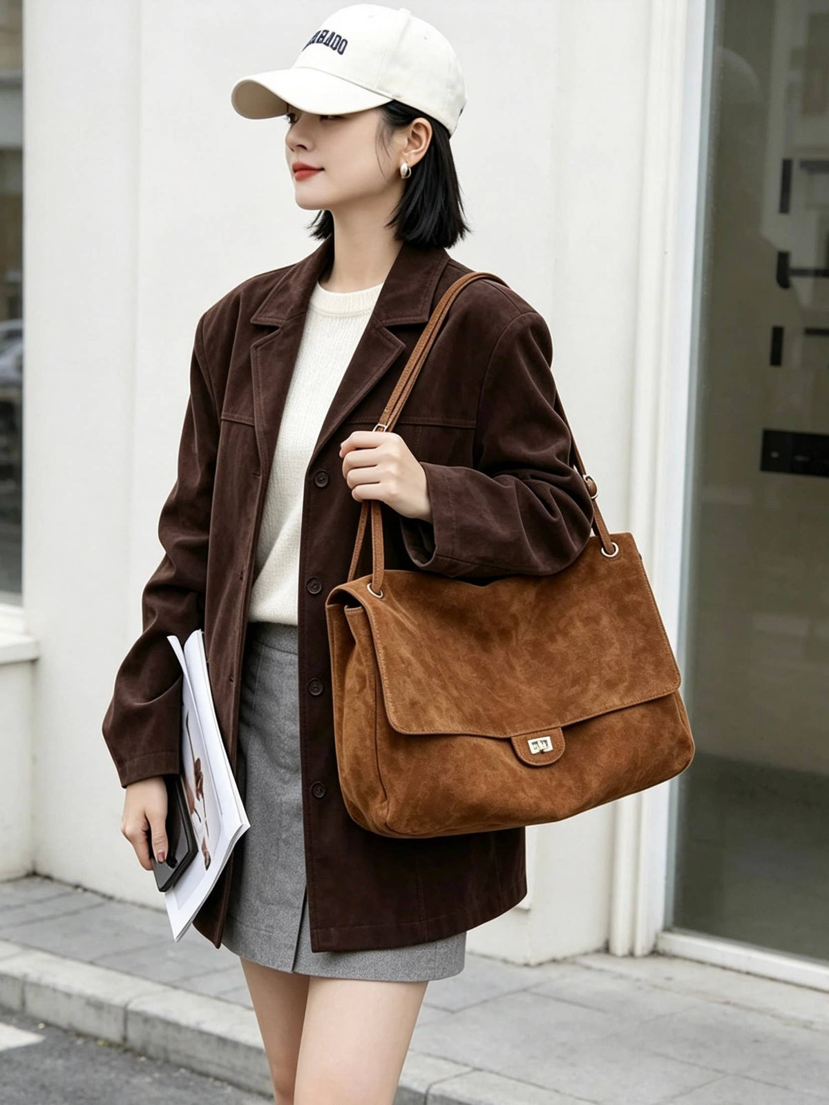 Louise XL Suede Shoulder Bag by Clemés