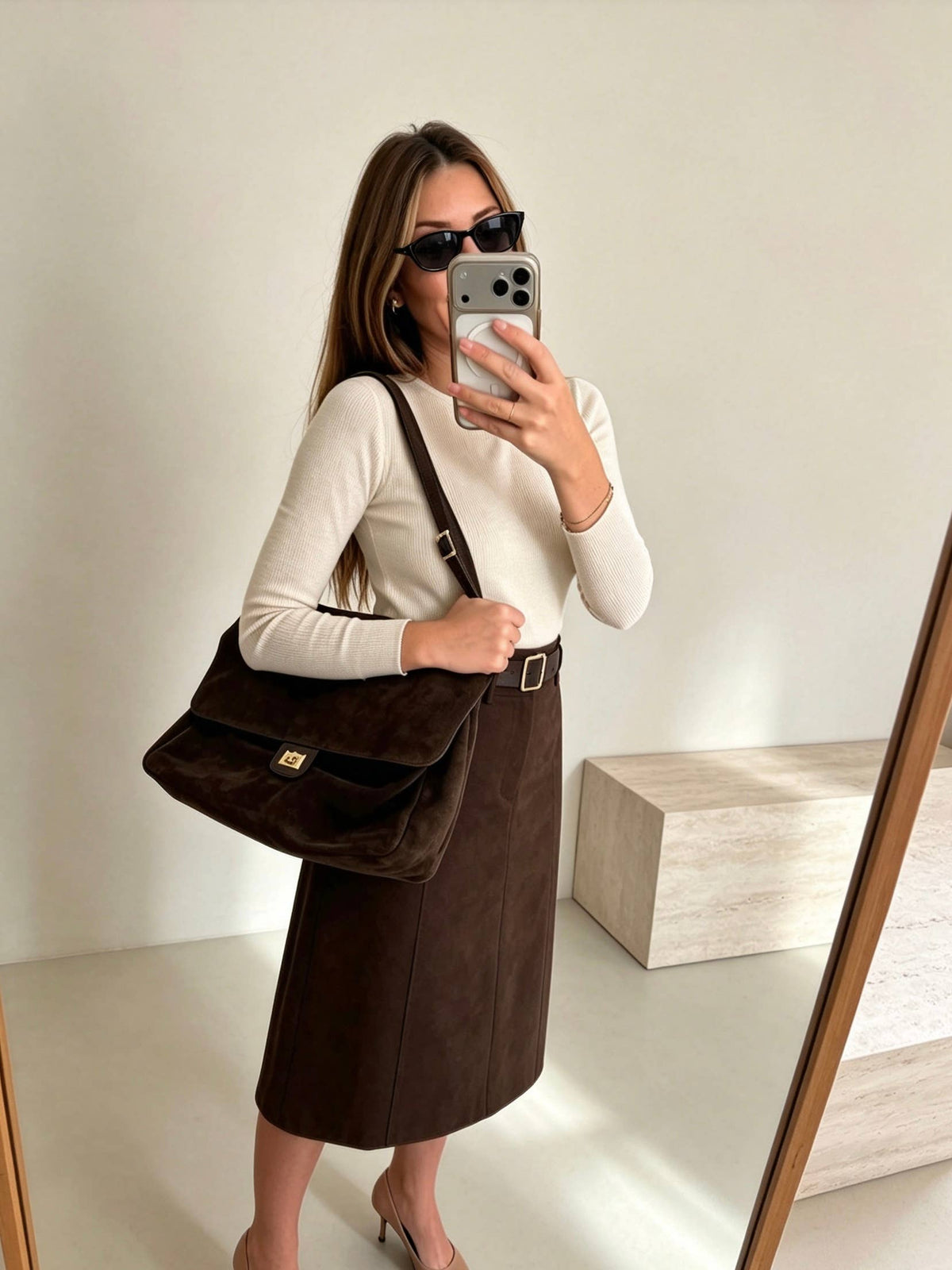 Louise XL Suede Shoulder Bag by Clemés