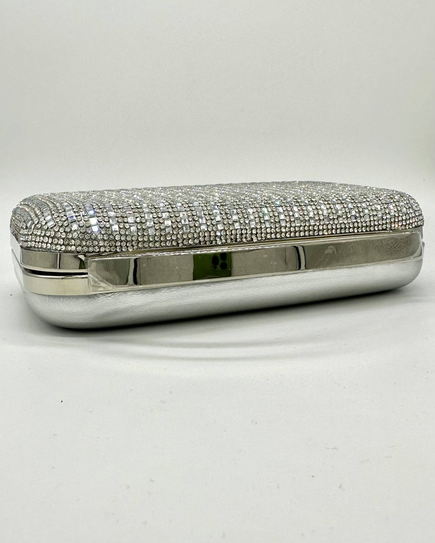 Odette Crystal Minaudière Clutch with Gold Handle by Clemés