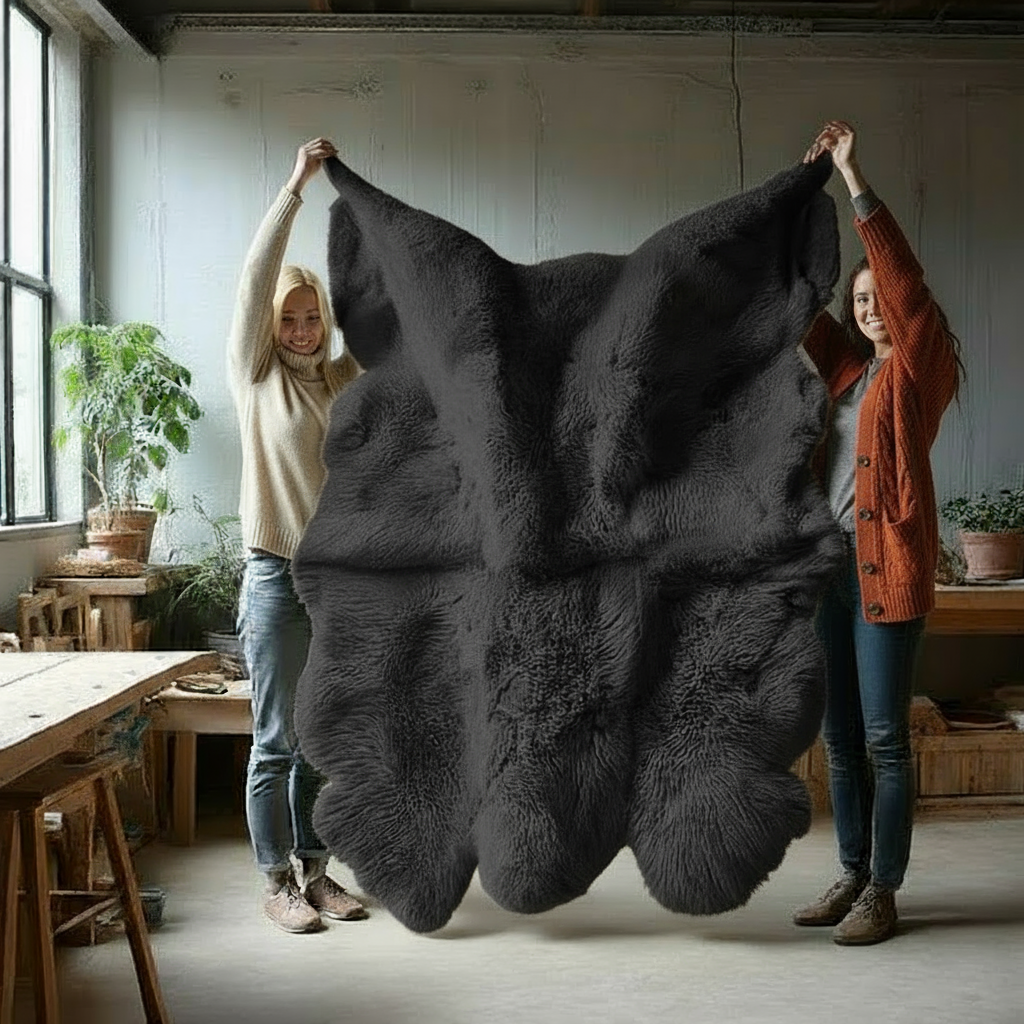 Natural Premium New Zealand Sheepskin Rug & Throw, Sexto, L180 x W150 cm (3 Colours)