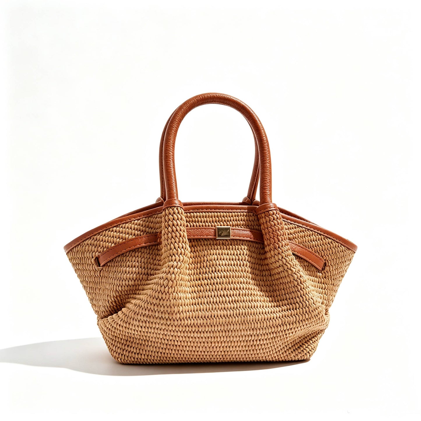 Serafina Mini Raffia & Leather Tote by Clemés