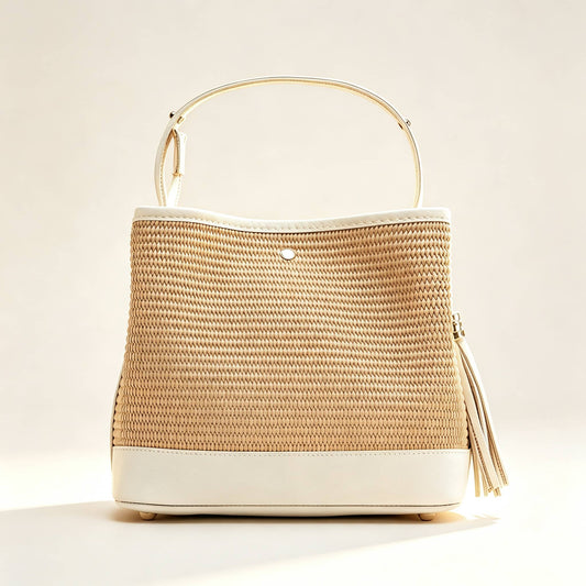 Cosima Raffia & Leather Bag by Clemés