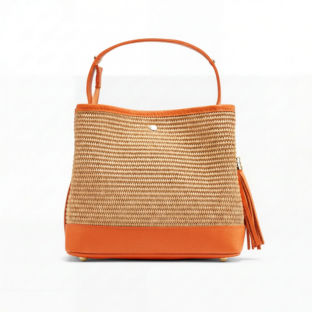 Cosima Raffia & Leather Bag by Clemés