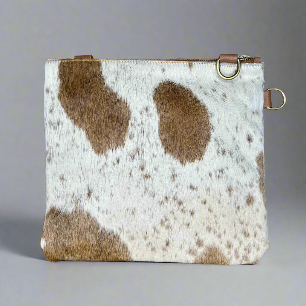 Natural Cowhide Double-Sided Crossbody Bag, Large (26 x 23 cm) (Copy)