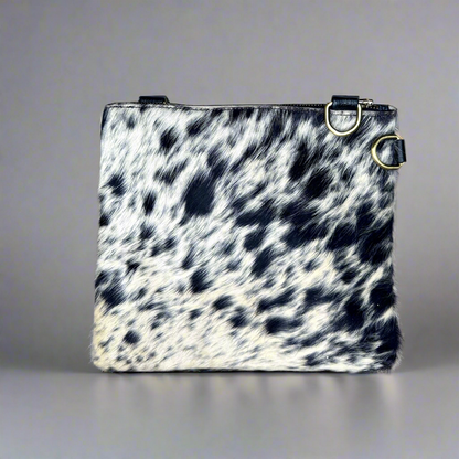 Natural Cowhide Double-Sided Crossbody Bag, Medium (23 x 21 cm)