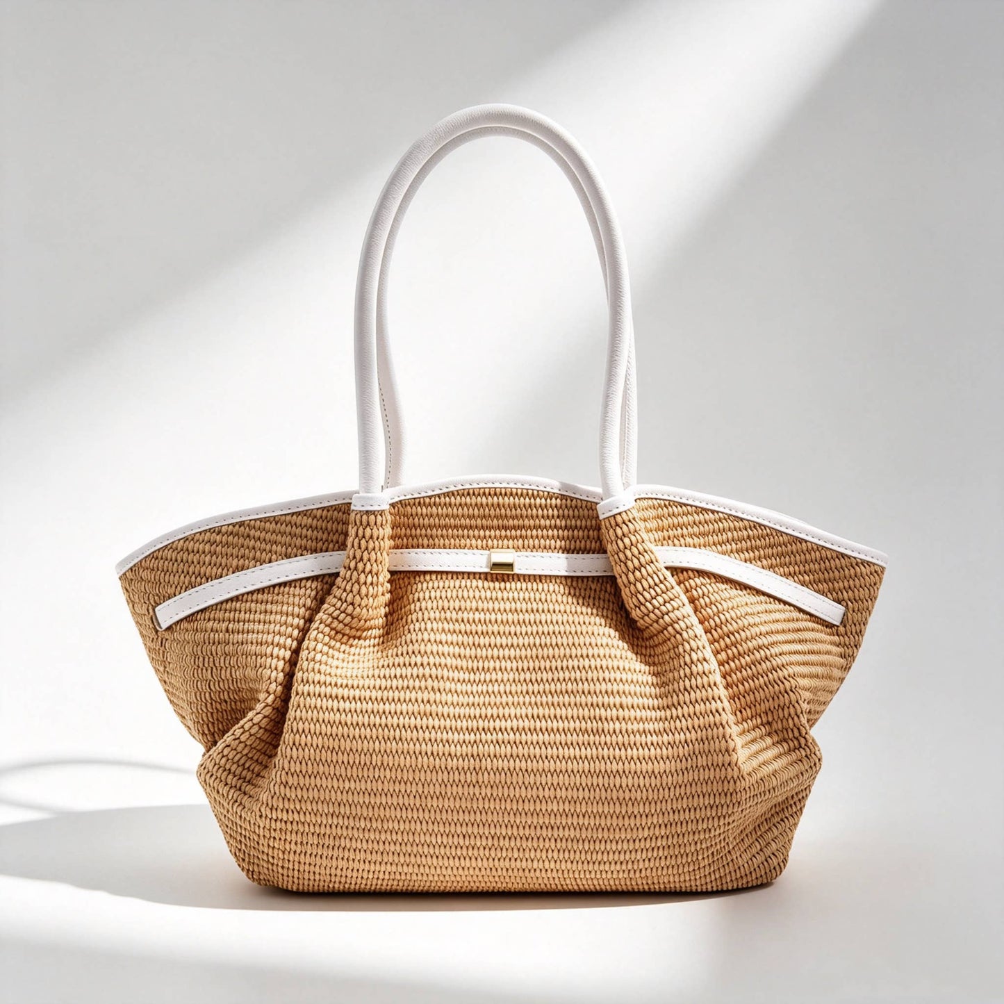 Serafina Raffia & Leather Shopper by Clemés