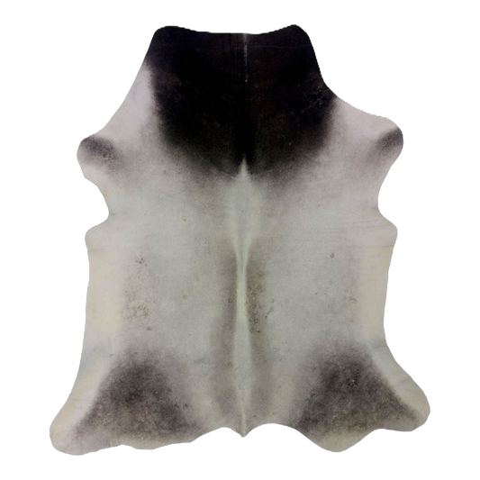Grey cowhide rug, cut-out on transparent background