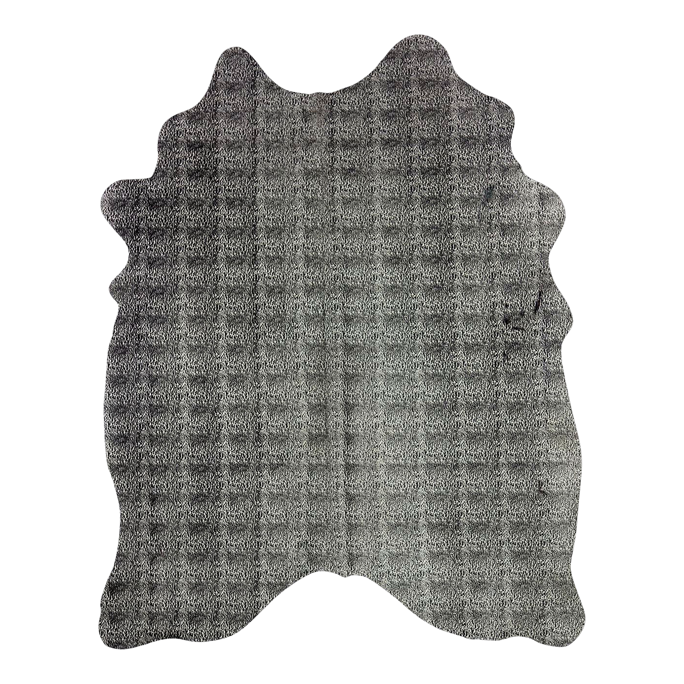 Metallic grey cowhide rug, cut-out on transparent background