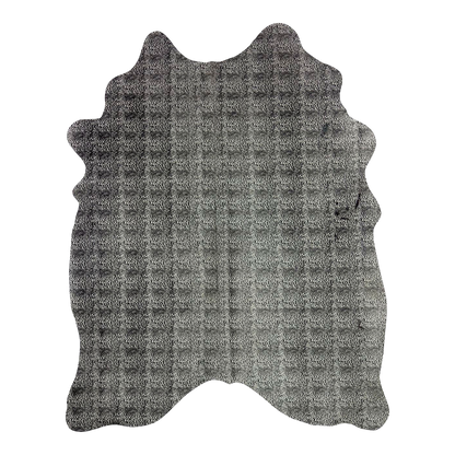 Metallic grey cowhide rug, cut-out on transparent background