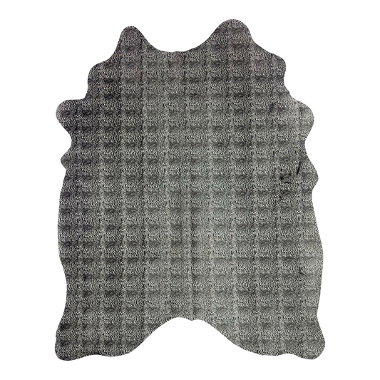 Metallic grey cowhide rug, cut-out on transparent background