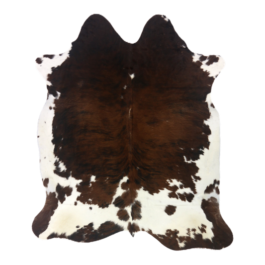 Tri colour brindle cowhide rug, cut-out on transparent background