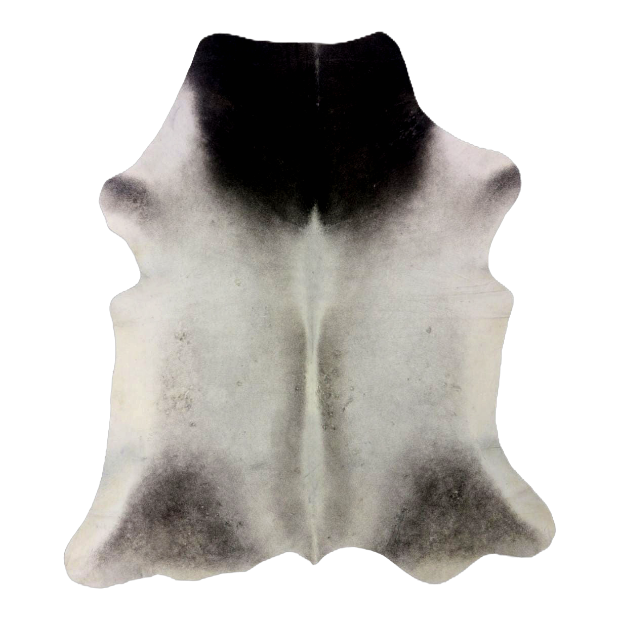 Grey cowhide rug, cut-out on transparent background