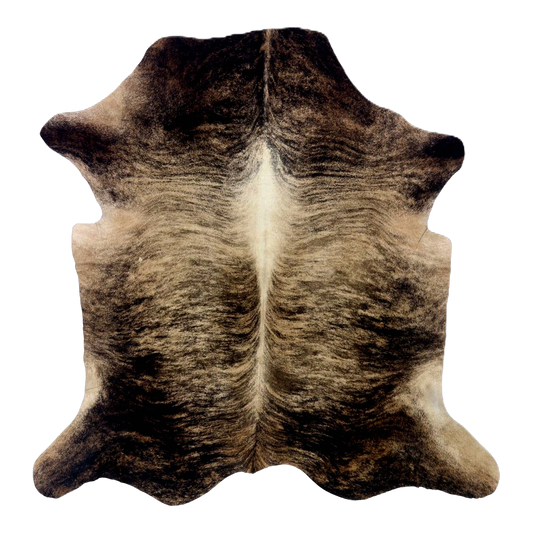 Exotic brindle cowhide rug, cut-out on transparent background