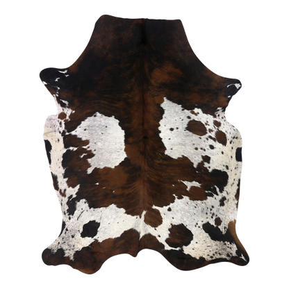 Tri colour brindle cowhide rug, cut-out on transparent background