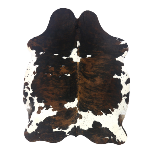 Tri colour brindle cowhide rug, cut-out on transparent background