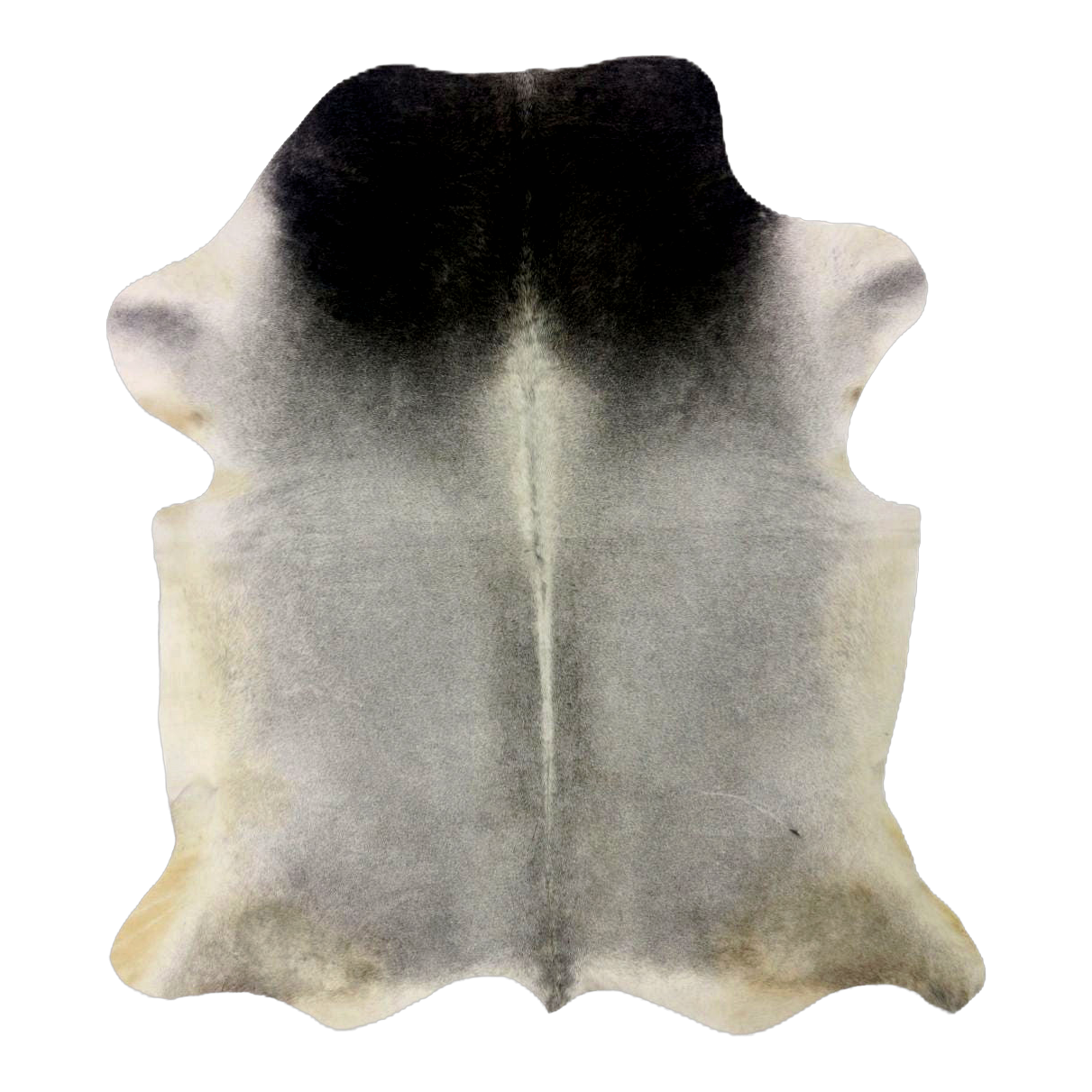 Grey cowhide rug, cut-out on transparent background