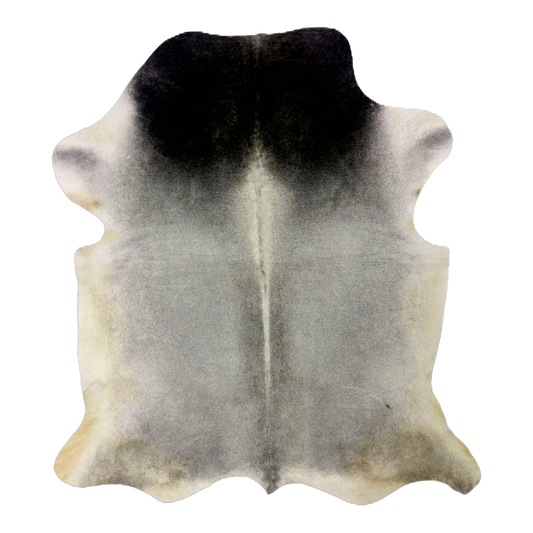 Grey cowhide rug, cut-out on transparent background